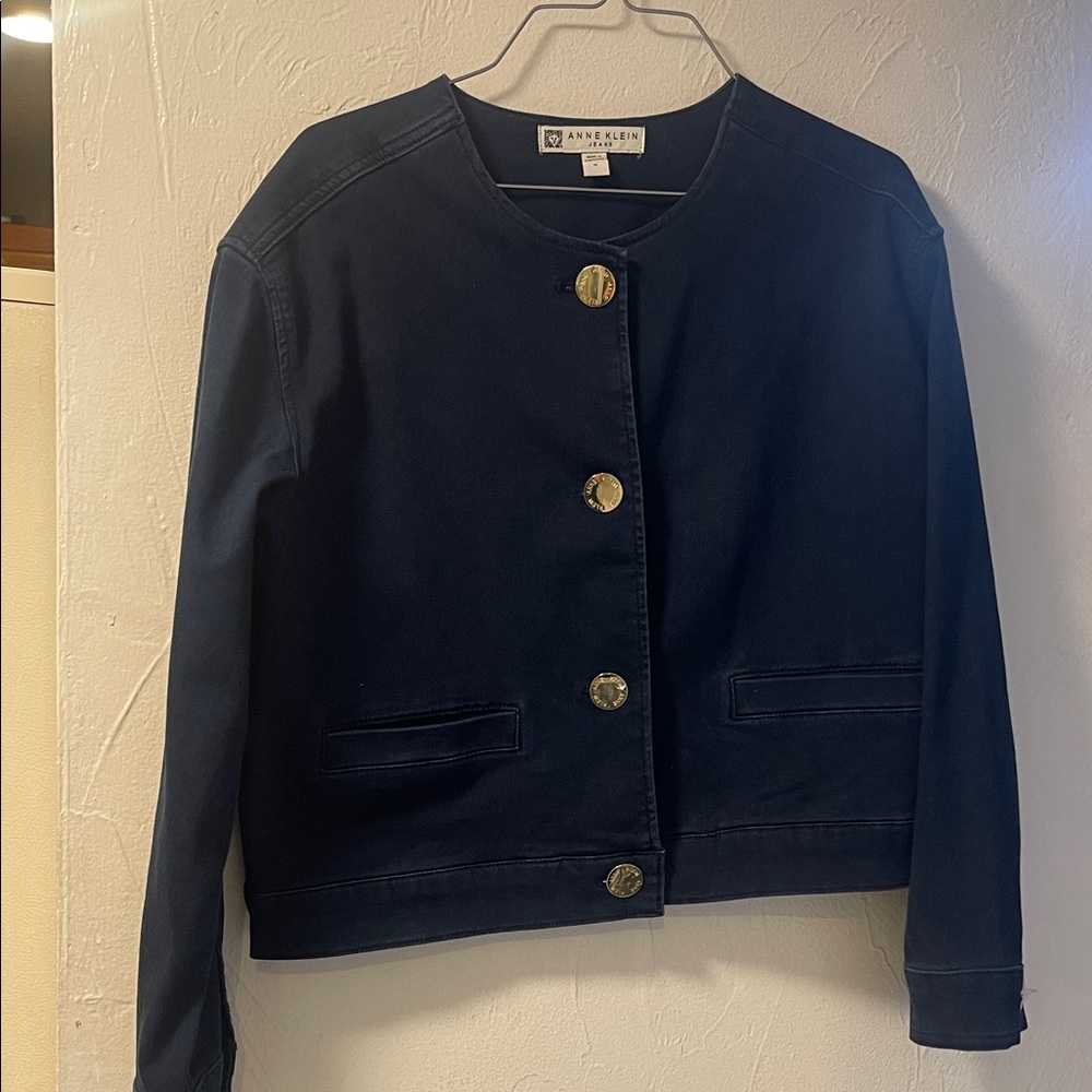 Anne Klein Midnight Blue Blazer with Gold Buttons